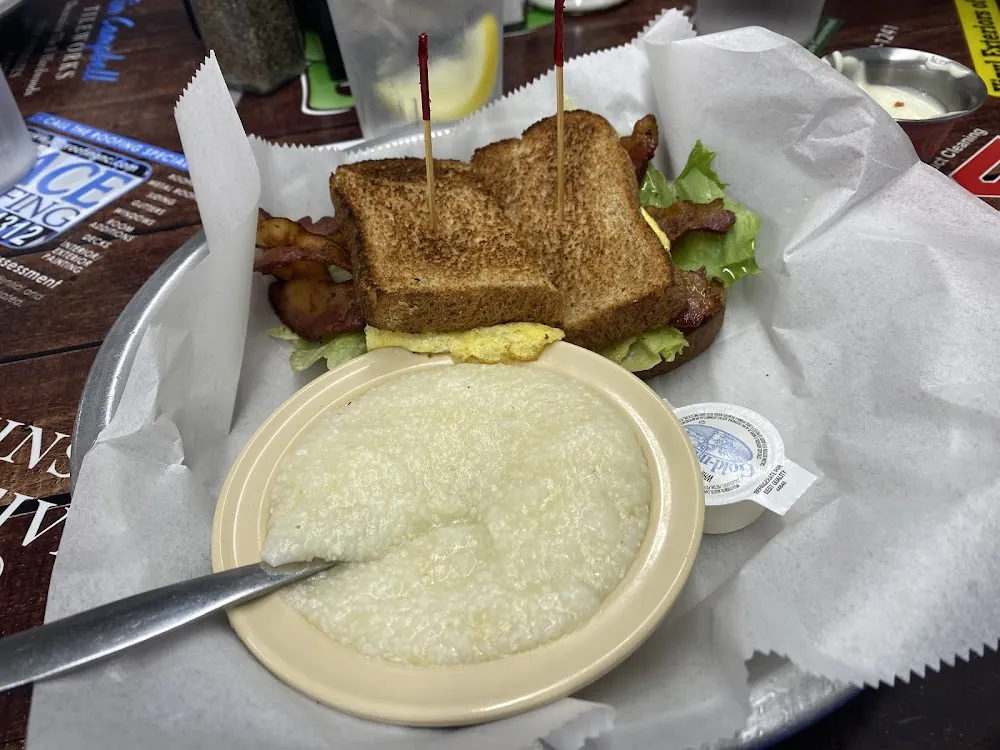 Egg blt Sandwich and Grits